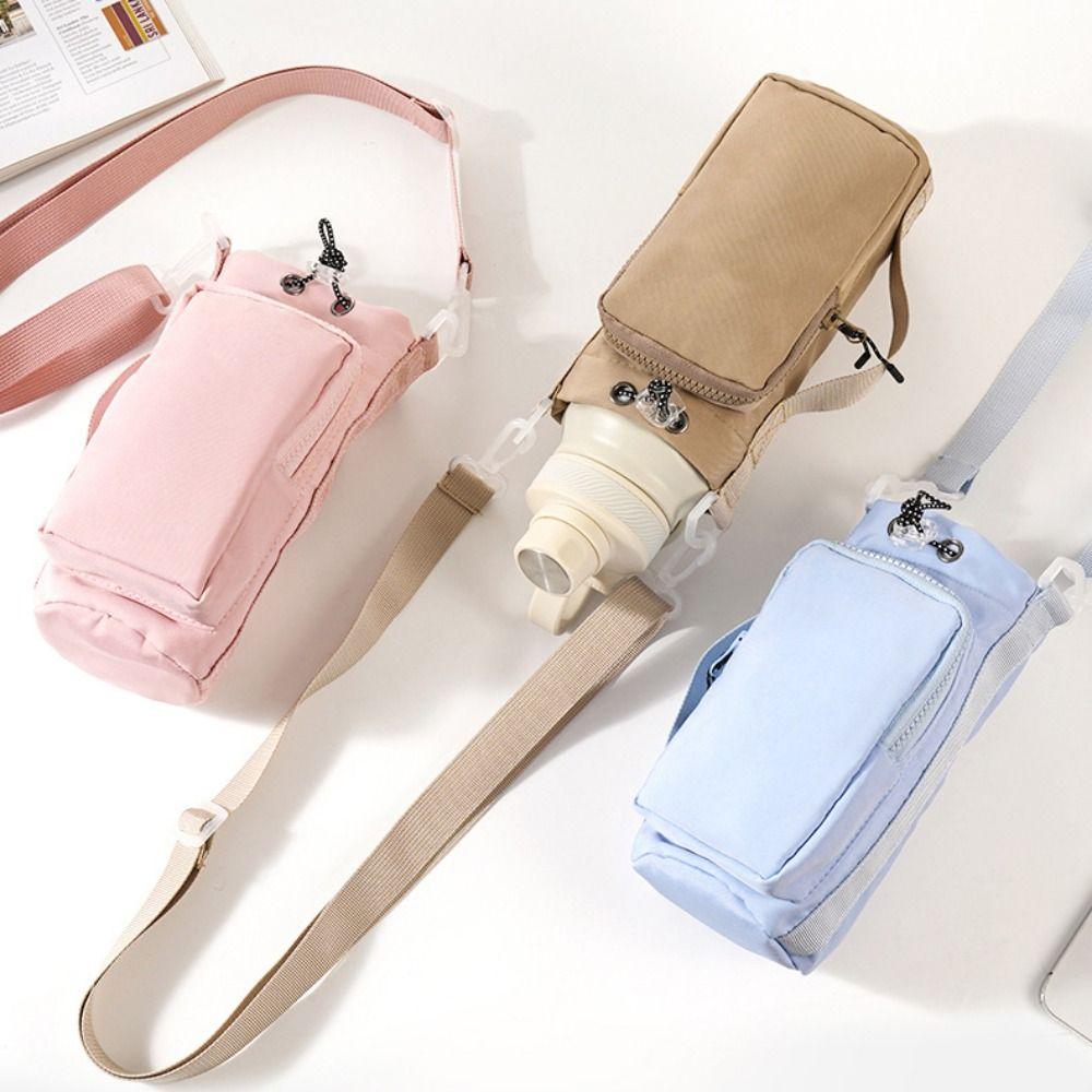 With Phone Pocket Water Bottle Holder Pouch Bottle Carrier Bag  Unisex