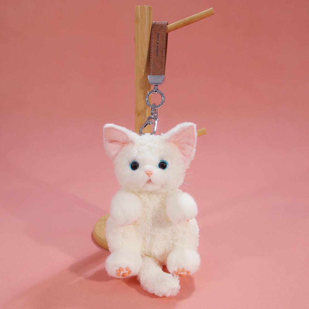 Niedlicheres Katzen-Plüsch-Schlüsselanhänger und Rucksack mit weichem Kurzflor für Rucksack-Dekoration und Geschenk