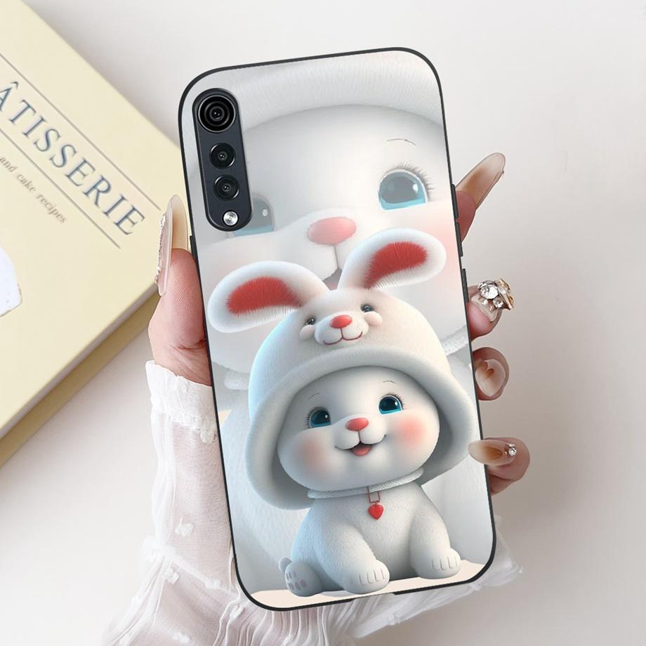 For LG Velvet 4G 5G UW Phone Case Velvet LM-G900 Back Cover Soft Matte Silicone Slim Fundas Lovely Panda Rabbit Flower Cartoon