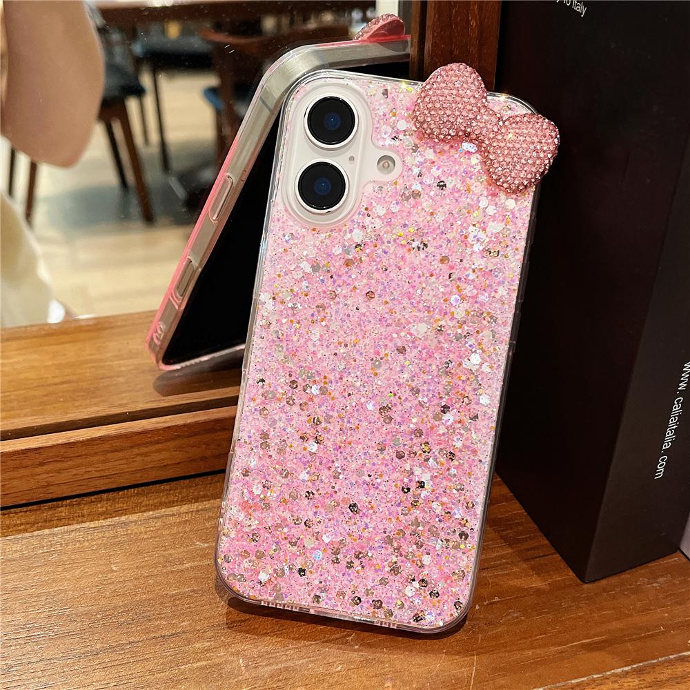 Luxusní 3D flash diamantový třpytivý kryt na telefon pro iPhone 16 15 14 13 12 11 Pro Max X XS Max XR 7 8 Plus Blingbling zadní kryt
