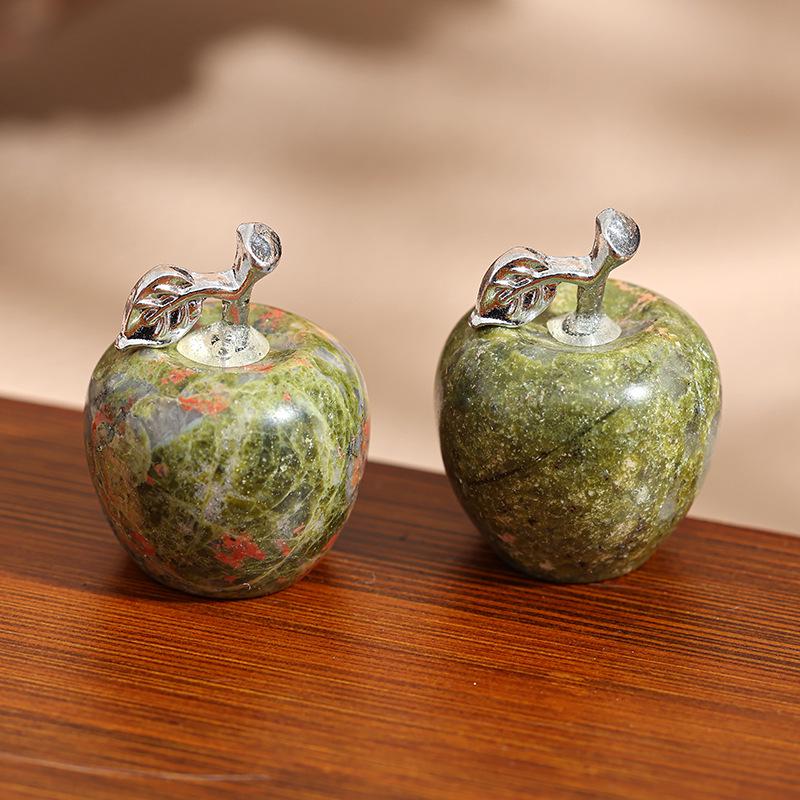 Multicolor Natural Crystal Jade Apple Ornaments - 12 Colors Christmas Gift