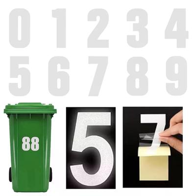 Reflexní nálepky na popelnice Číslo popelnice Samolepicí Odolné proti povětrnostním vlivům Venkovní Poštovní schránka Domovní čísla Nálepka