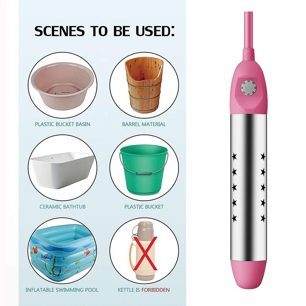 Pool Heater Water Heating Boiler Swimming Solar Bath Tub Immersion Portable Hot Fast Automatic Power Off Intelligent 1500W/2500W