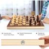 Jeu D'échecs,3 En 1 Echecs En Bois Échecs Dames Jacquet,Pliable Portable Ensemble D'échiquier,Chess Board Pour Enfants Adultes Fê