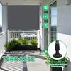 Vertical outdoor awning with clamp mounting, privacy and wind protection for balcony and terrace, weatherproof, anthracite, hand crank, 200 x 270 cm
