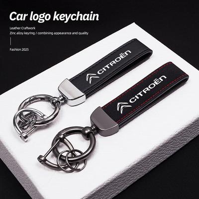 Car Logo Keychain Zinc Alloy Key Ring Accessories For C5X e-C4 X e-C3 C4 C3 C5 C-Elysee C-Crosser Berlingo C1 C6 C2