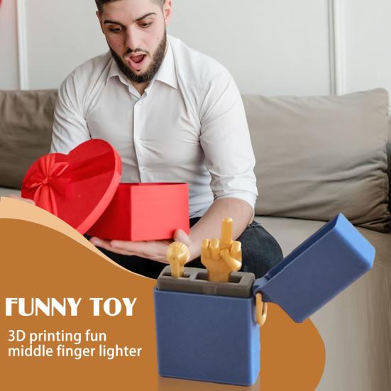 Yousheng Funny Quit Smoke Middle Finger Igniter 3D Printed Fun Mischievous Gift Humorous Igniter Gift for Quitting Christmas Birthday
