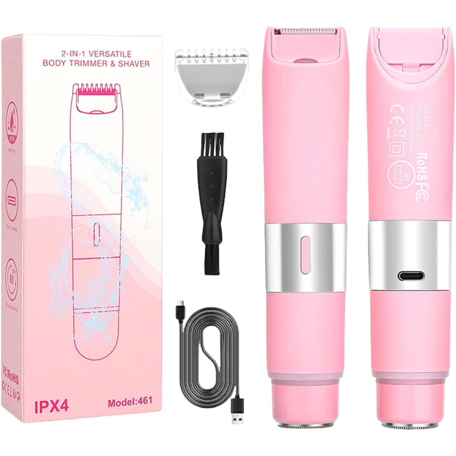 

Washable Small Hair Shaver Woman Rechargeable Trimmer ABS Texture Effective Hair Removal Tool Suitable for Face and Body рожевий