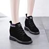 Martin boots women's spring short boots thick-soled casual versatile velvet and cotton short tube British style heightening women's shoes