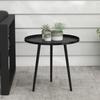 Outdoor side table. Garden table. Round patio table. Steel. 40 x 50 cm (diameter x height). Black