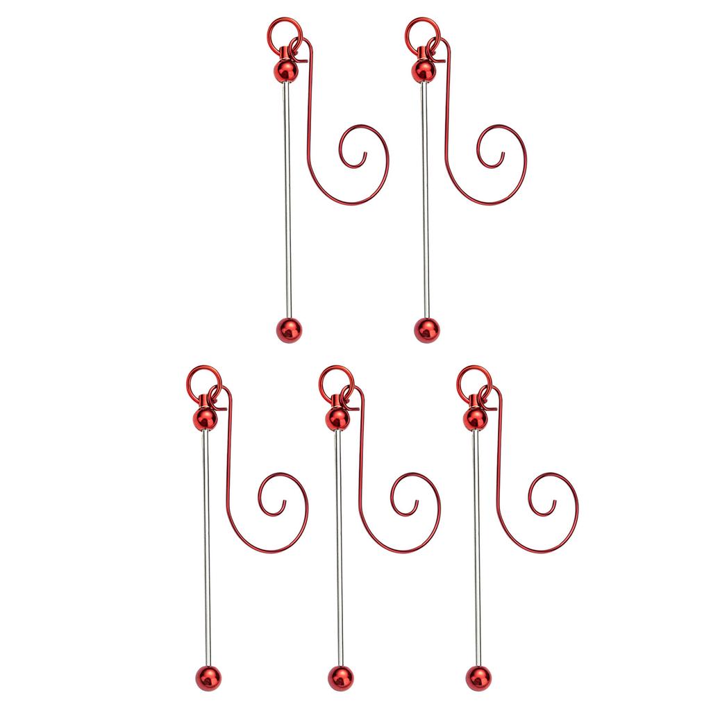 5 Pieces Colorful Metal Hanging Hooks for Christmas Ornament and Craft Projects Beadable Hangers Jewelry Accessories