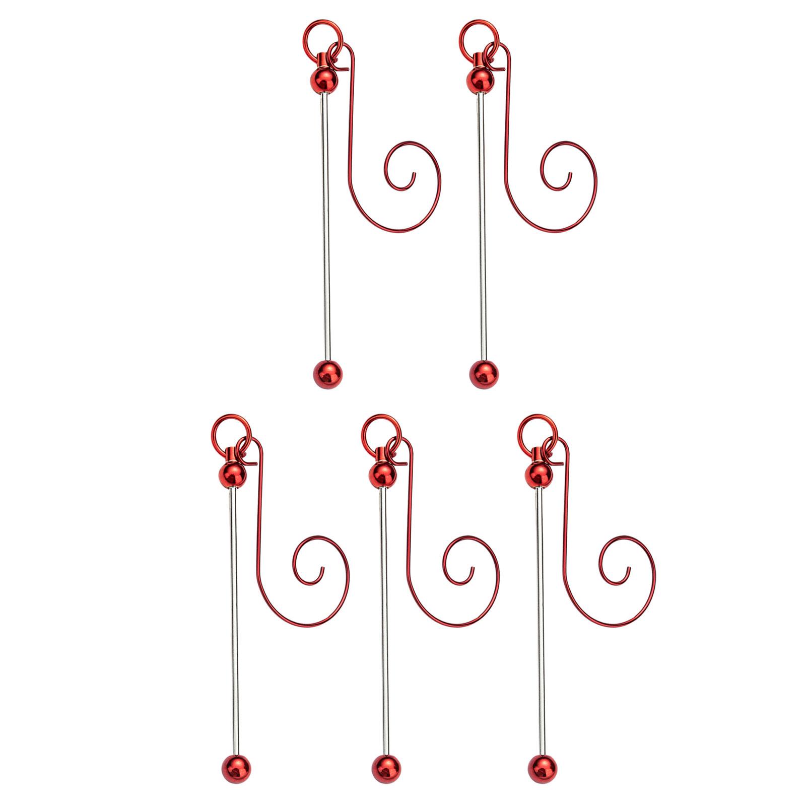 

5 Pieces Colorful Metal Hanging Hooks for Christmas Ornament and Craft Projects Beadable Hangers Jewelry Accessories 1