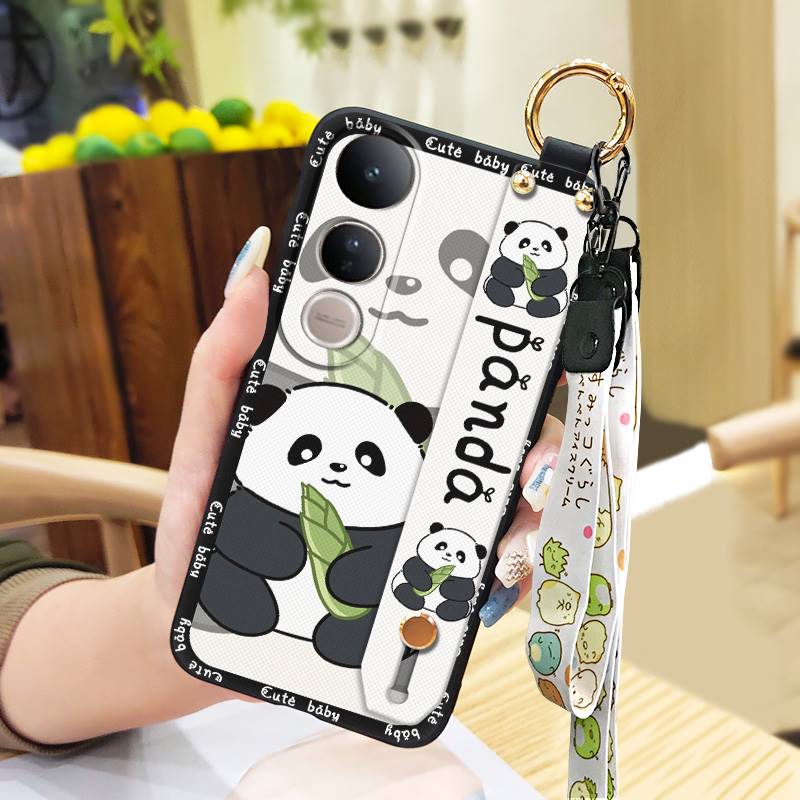 Anti-knock Dirt-resistant Phone Case For VIVO V50 Lite 5G Global Back Cover Wristband Silicone Kickstand Waterproof Cute