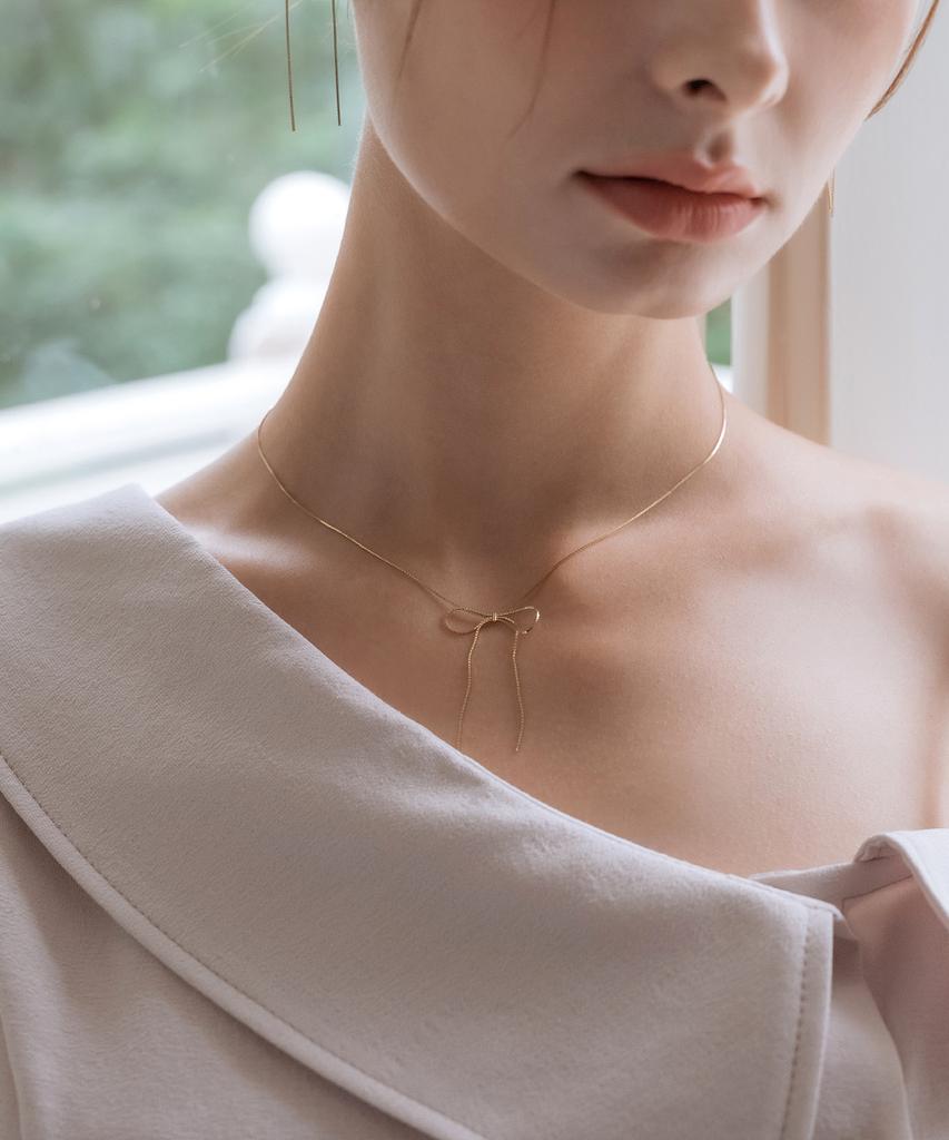 Mcel 14K/18K Balletcore Ribbon Necklace
