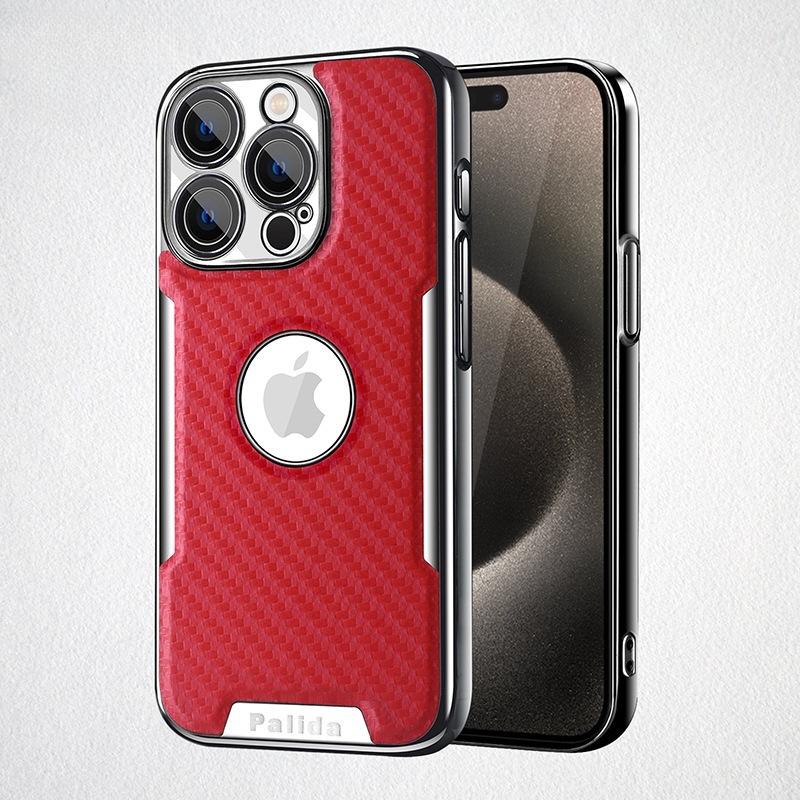 Włókno węglowe nadaje się do etui na telefon komórkowy iPhone 15Pro, folii na obiektyw 14/13, w pełni zakrywającego etui ochronnego