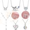Sparkling Brand New Copper Metal Shining Stars Infinity Knot Collier & Embracing Halo Necklace Elegant Birthday Gifts Designed For Ladies