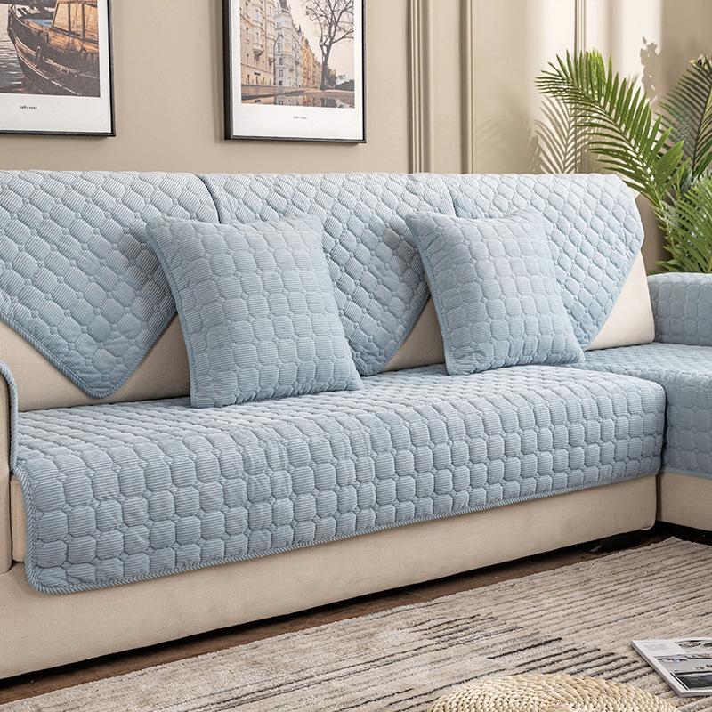 Sofakissen Plüsch Einfaches rutschfestes Kissen Vier Jahreszeiten Universal Winter Ledersofabezug Handtuch Rückenlehnenbezug Tuch