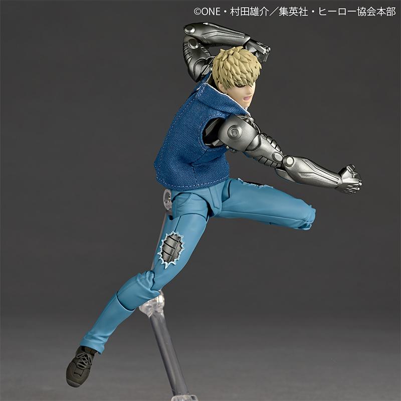 Genuine One Punch Man Genos Figure Kaiyodo Revoltech Yamaguchi Articulated Action Figure Anime Desktop Decoration Collect Toy