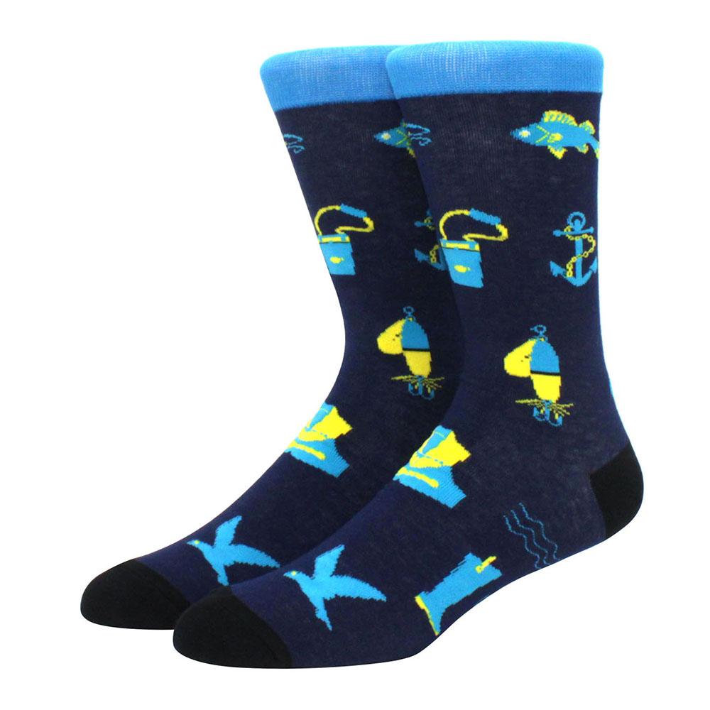 Herr Kammade Bomullsstrumpor Roliga Glad Novelty Långa Crew Strumpor Astronaut Djur Romb Galet Roliga Funky Skateboard Strumpor Färgglada