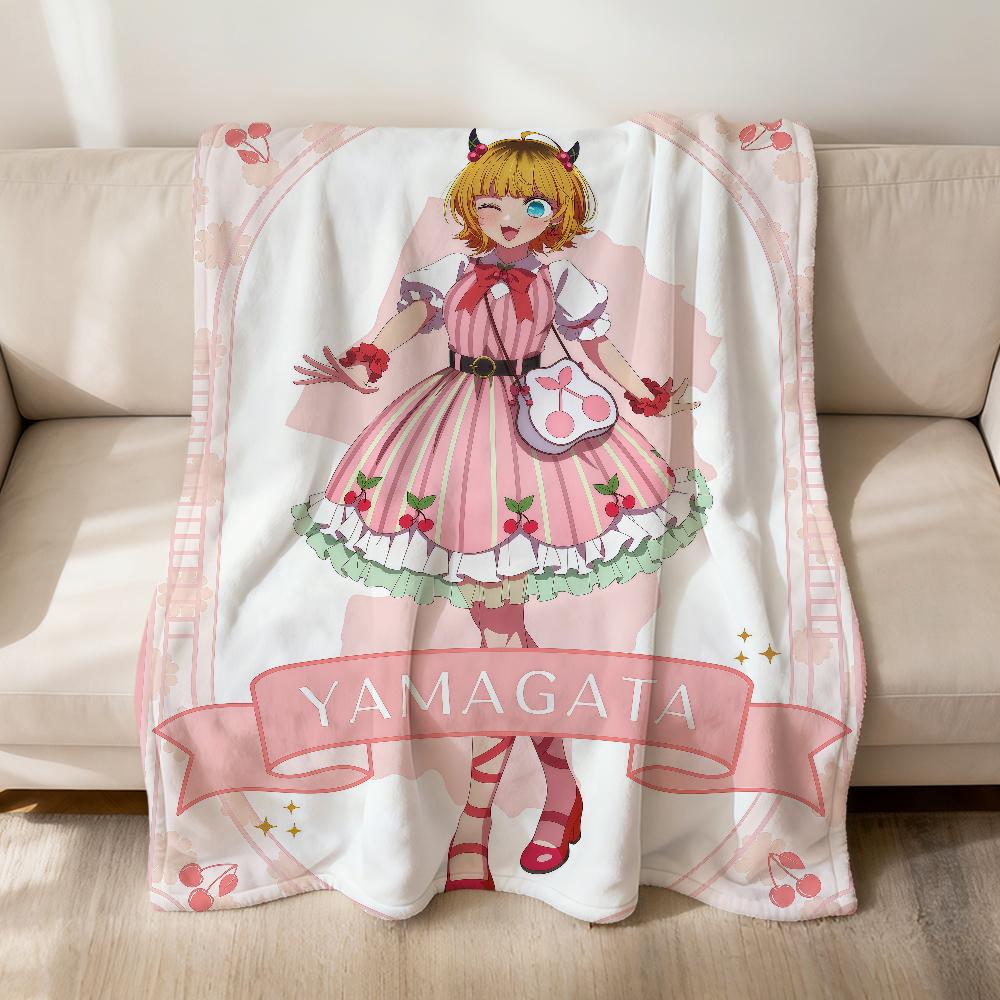 Anime Cute Manga O-oshi No Ko Fanart Flannel Soft Warm Plush Blanket Sofa Living Room Pet Hogar Bedroom Gift Home Car Portable