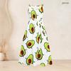 Women Plus Size Round Neck Sleeveless Gradient Printed A Line Bow Waist Dress