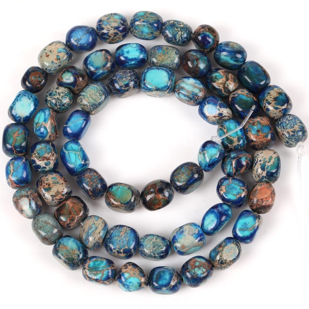 Irregular Emperor Stone Scattered Pearls Exquisite Square Spacer Beads  Jewelry Accessories