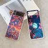 Moon Cherry Blossom Pattern Scenery Clear Phone Case for Samsung Galaxy Z Flip 7 Flip 6 5 4 3 5G Folding Cover for Z Flip7 Flip5