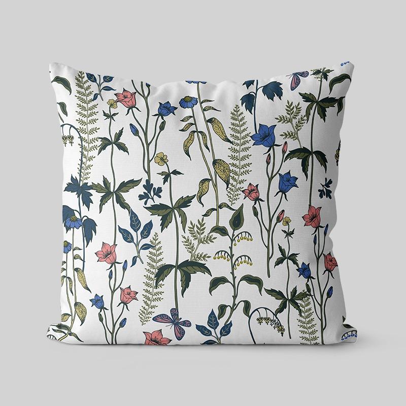 Retro Flower and Bird Pillowcase Dormitory Decoration Office Living Room Sofa Home Pillowcase