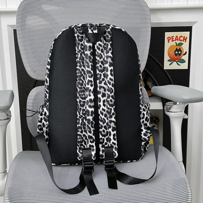 Leopard Print Backpack Women's Travel Casual Backpack Student Schoolbag