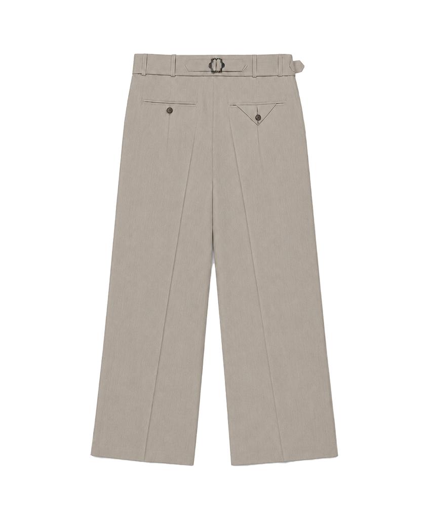 Sinkia Buckle Strap Wide Trousers Warm Grey