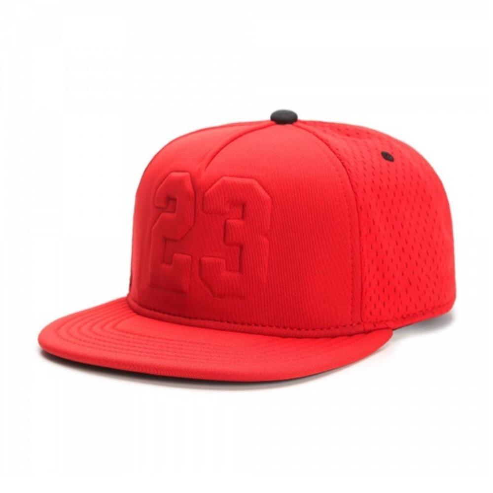 

Breathable Men Baseball Cap Adjustable Flat Brim Caps Fashion Snapback Hat Unisex червоний