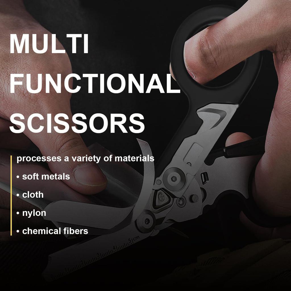 Neutral Multi-functional Foldable Scissors for First Aid & Outdoor Use