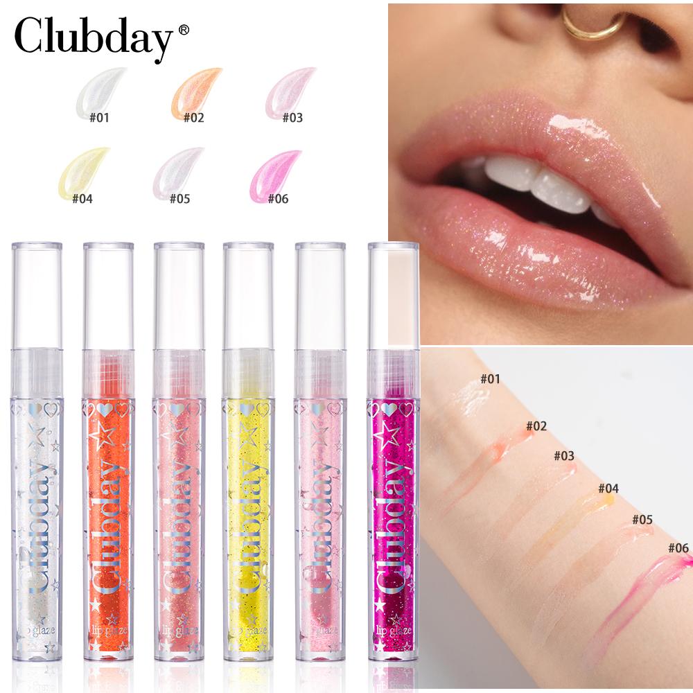 Clubday Moisturizing And Hydrating Mirror Lip Gloss, 6-piece Set, Moisturizing Transparent Water Gloss Suitable For A Variety Of Makeup Looks.