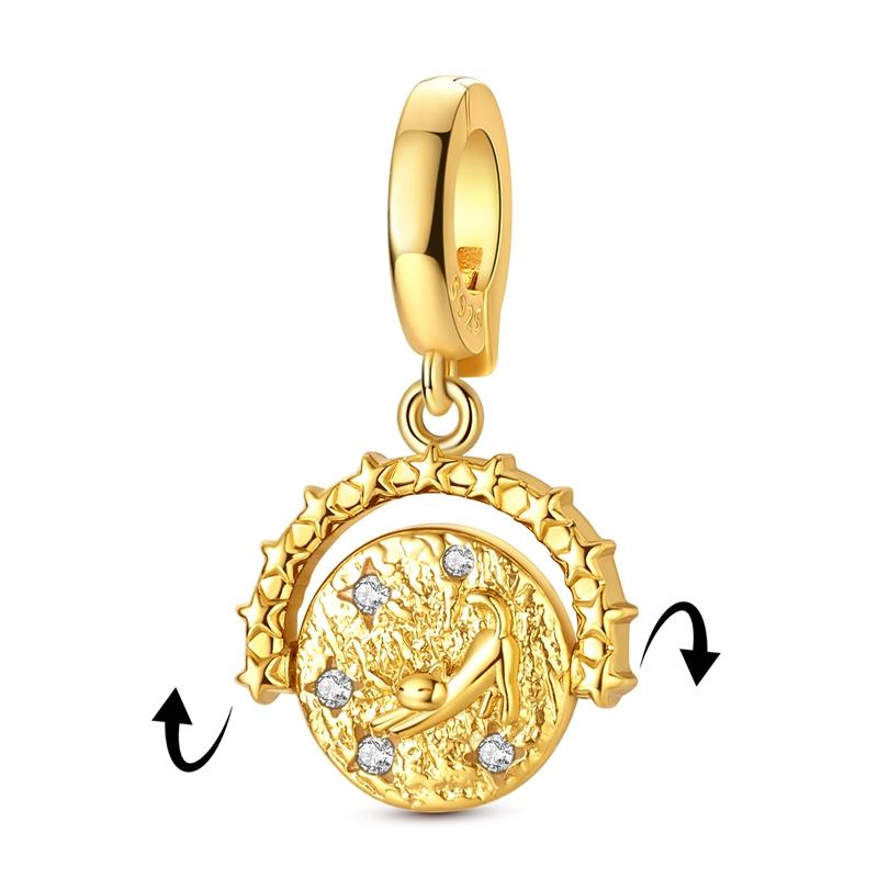 New Charms Pendant 925 Silver Sweet Bear Sun Moon Eyes Charms Beads Fit Bracelet Bangle Necklace For Women Jewelry Gift