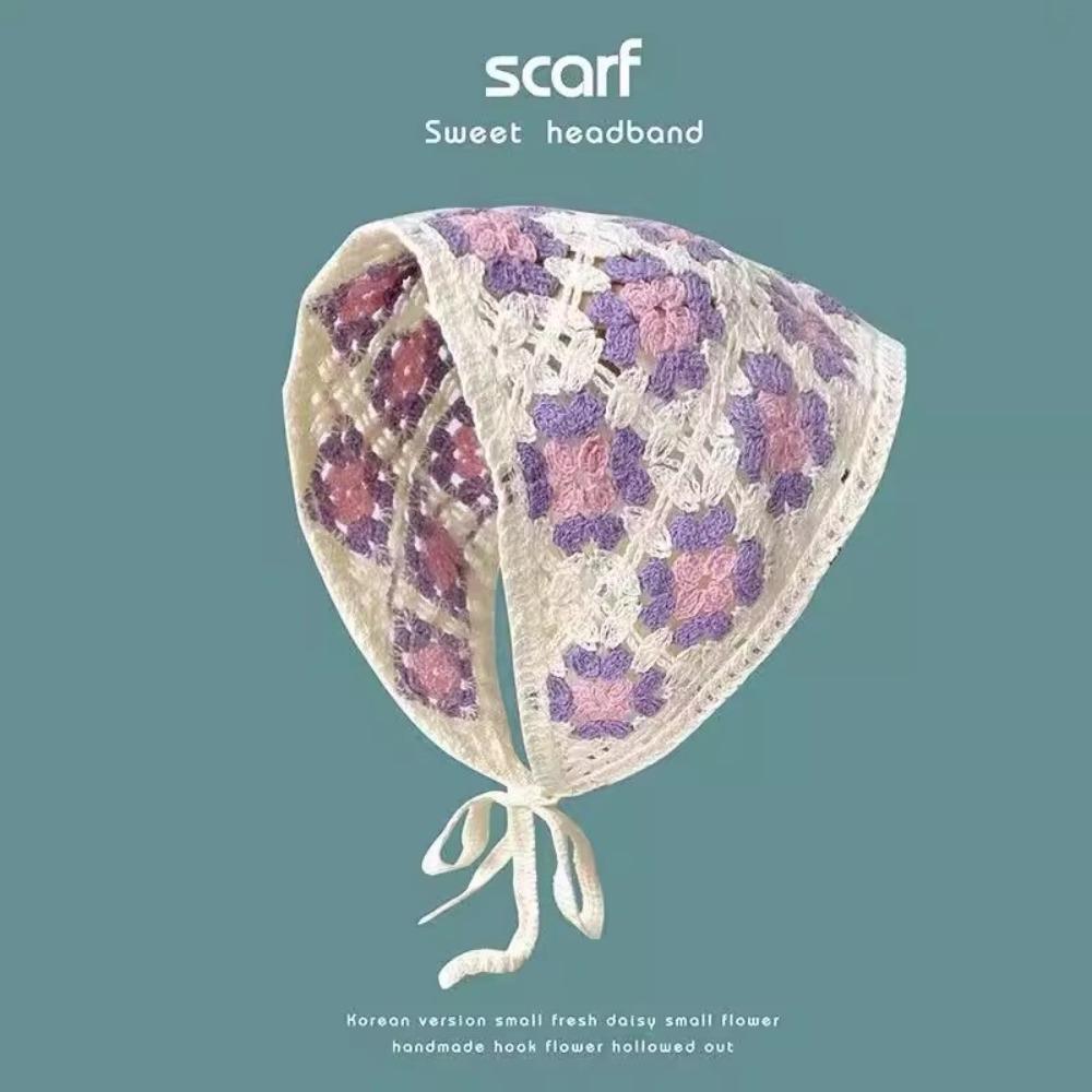 Little Daisy Headscarf Hat Multicolor Triangular Turban Scarf  for Spring Summer Outdoor