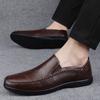 Fashion 2025 Luxury Brand Men's Genuine Leather Shoes Trend Black Men's Leather Business Shoes Office Interview Versatile Work Shoes
