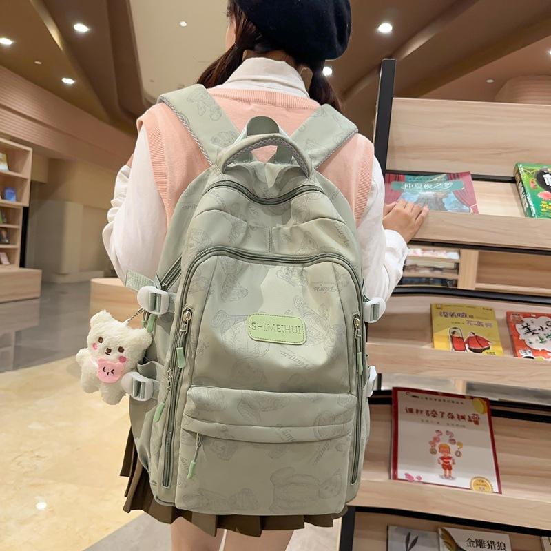 Schoolbag backpack new fashion trend casual foreign style simple backpack printing large capacity college style school season schoolbag