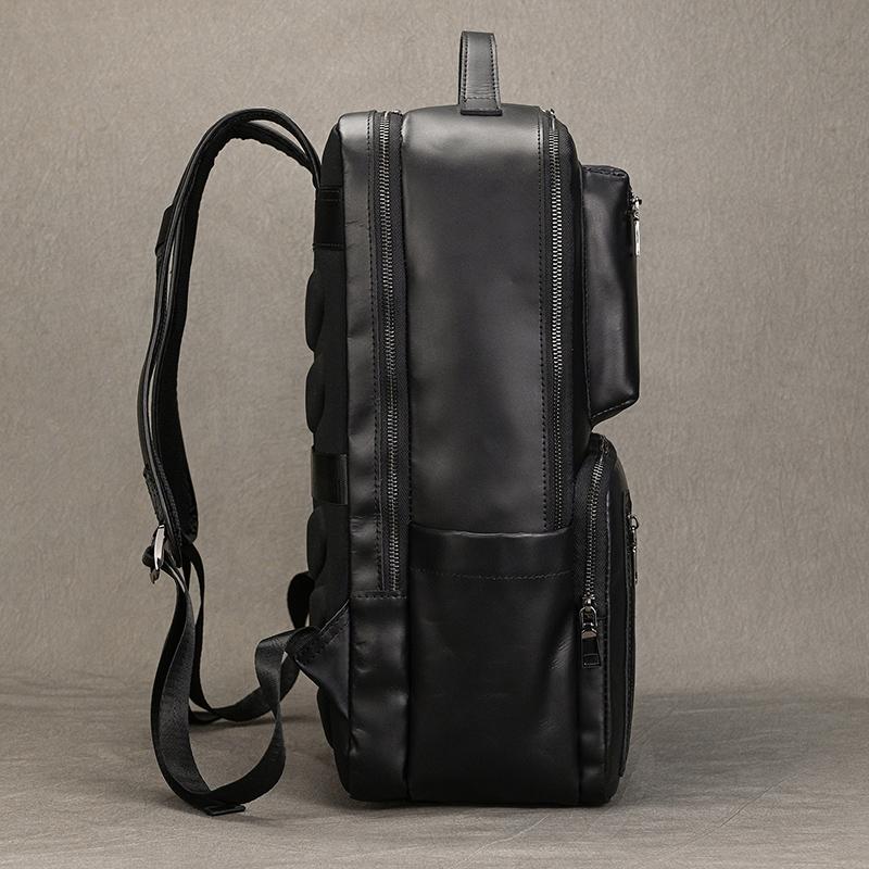 High Fashion Mens Leather Backpack For 15.6 Inch Laptop Genuine Leather School Bagpack Bag For Men Women Retro Style Large Size