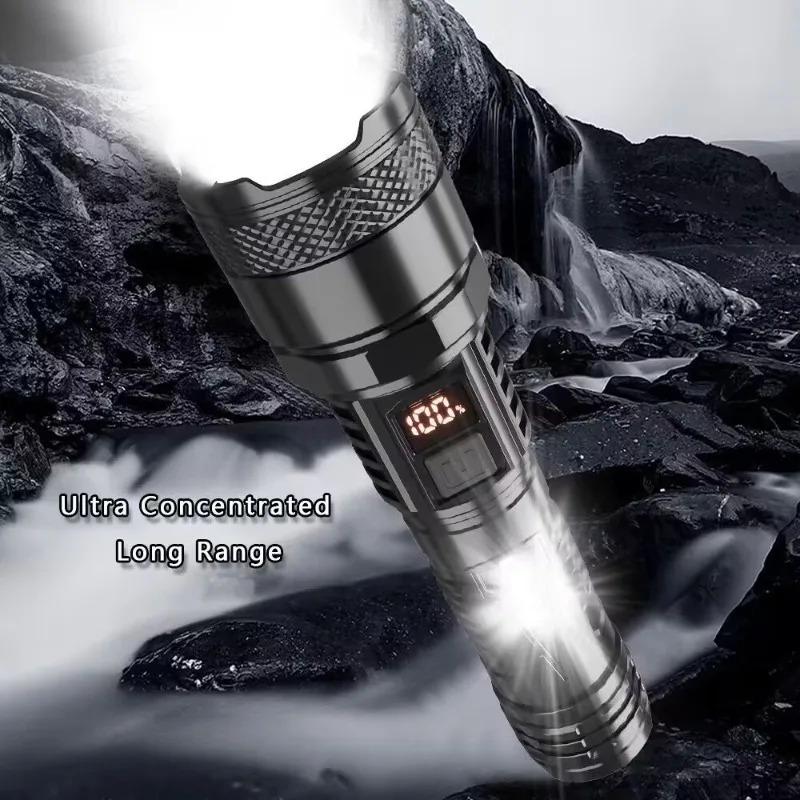 Super Bright 7*LED Flashlight High Light 4 Modes USB Rechageable Portable COB Hand Lamps Outdoor Camping Emergency Hand Lanterns