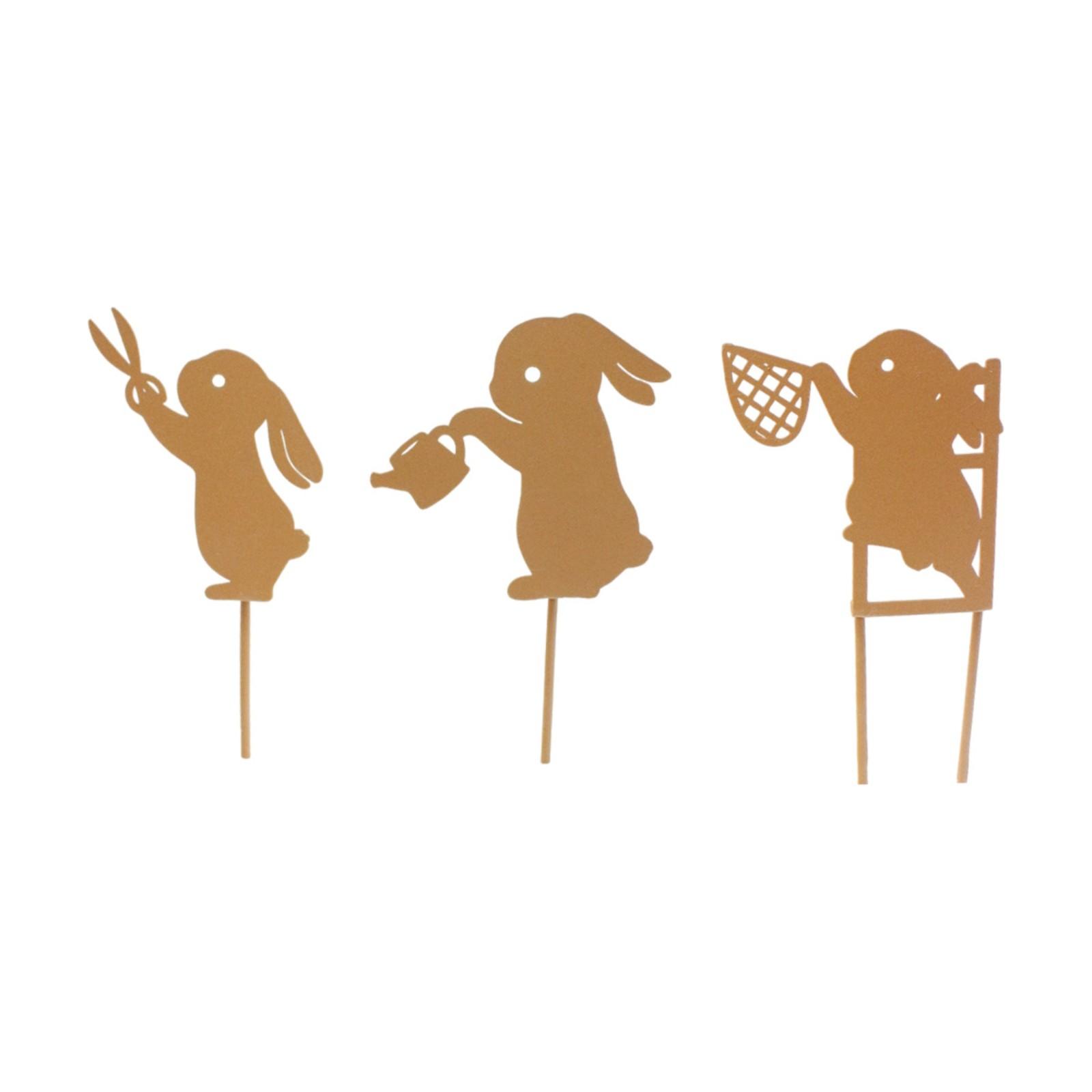 

Металлический садовый декор, набор из трех предметов, декор для дома и сада, силуэтная скульптура One Size