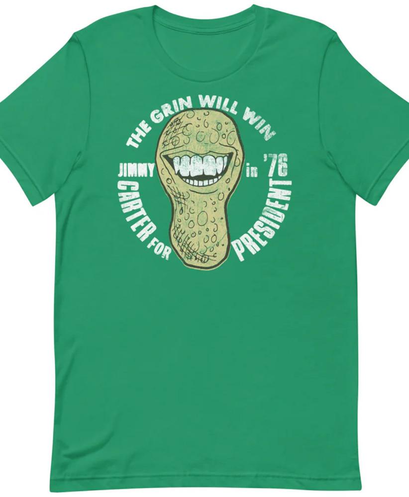 Улыбка победит 1976 Джимми Картер зеленая футболка Унисекс Все размеры 1F1505 Унисекс Футболка L