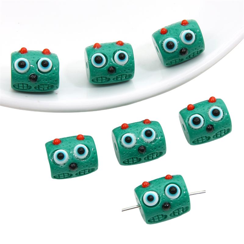 

Смола однотонный бочонок бусины-монстры подвески для ювелирных изделий DIY ожерелье браслет аксессуары 12x13mm 1pc зелёный