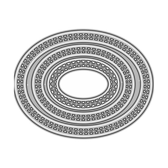 Oval Çerçeve Kesme Kalıpları Kendin Yap Scrapbooking Kabartma Kağıt Kartlar Fotoğraf El Sanatları Kalıbı
