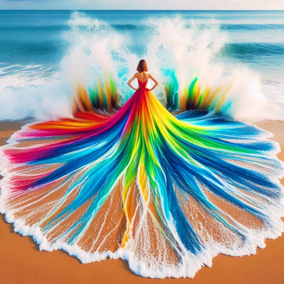 

Діамантова мозаїка своїми руками Вечірня сукня Жінка Повна алмазна вишивка Морський пейзаж Домашній декор Стрази Round 20x20cm