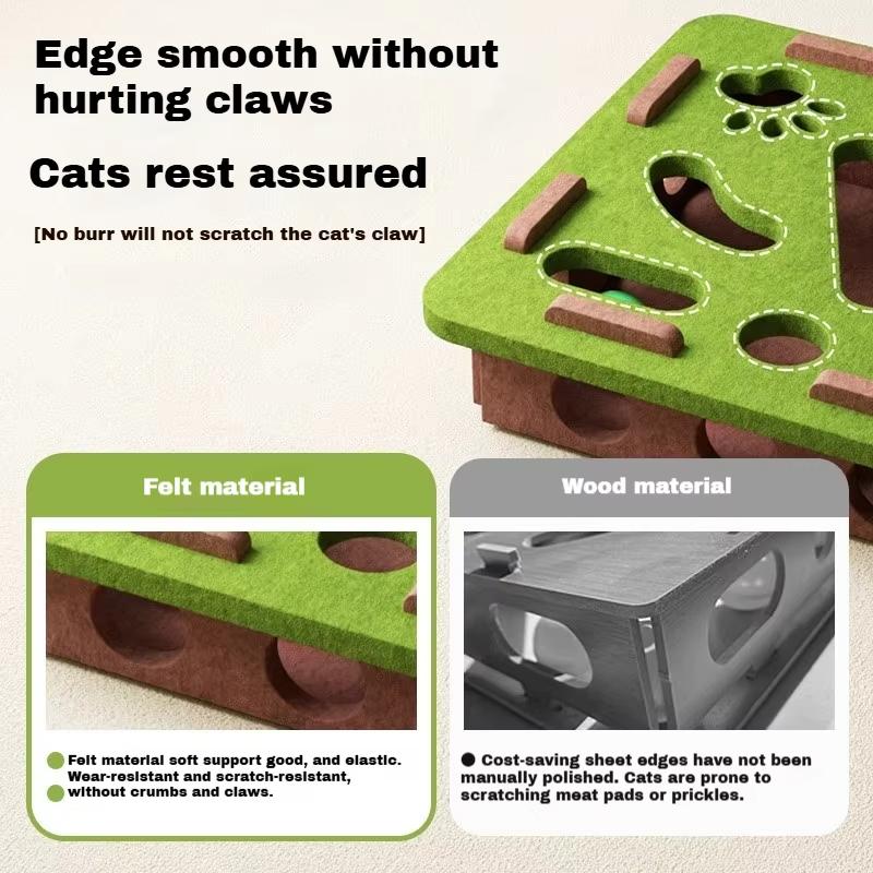 Interactive Cat Toy Relieve Boredom Felt Puzzle Box Interactive Toy Digging Hole Ball Indoor Exercise Toy Cat Accessories Gifts