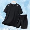 2025 Men's Silk Short Sleeve T-Shirt and Shorts Two-Piece Casual Sport Set