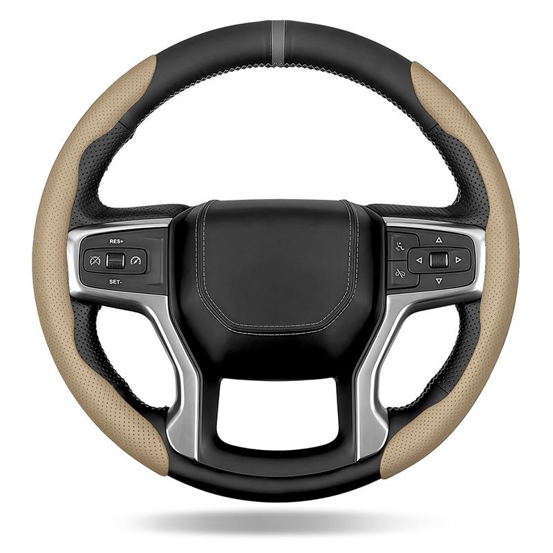

2Pcs Nappa Leather For Renault Samsung SM3 Car Steering Wheel Cover Anti Slip Absorbing Special Interior Autocar Accessories бежевий