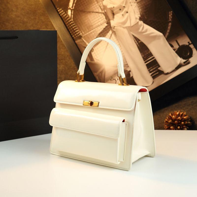 Leather Women'S Bag Kelly Bag Temperament High Value Commuting Light Luxury Portable Messenger Bag Foreign Style Tide
