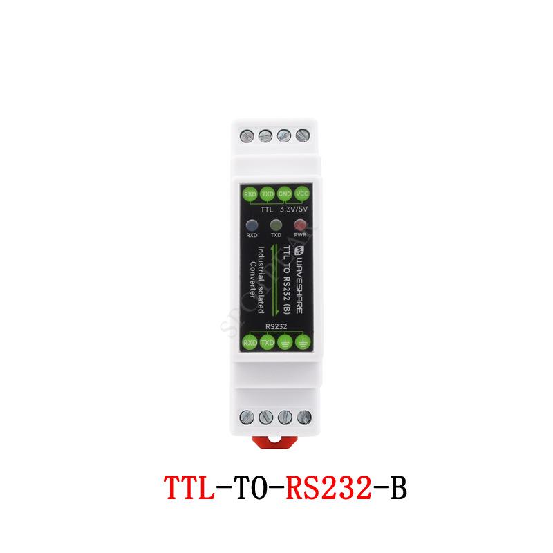 Rail-Mount TTL to RS232 Module with Electrical Isolation and Multi-Level Surge Protection