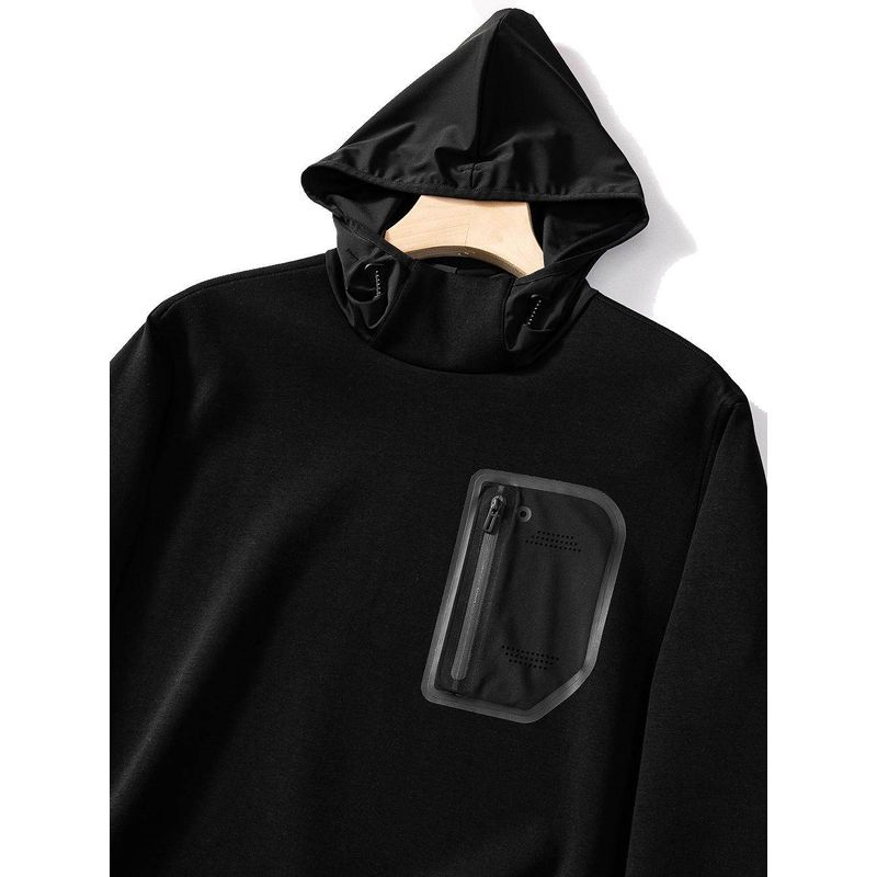 Space Cotton Air Layer Functional Workwear Sweatshirt Men's 2024 New Spring and Autumn Hooded Export Men's Sports Outwear